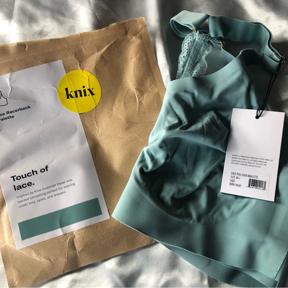 Knix Lace Pullover Racerback Bralette (M+) l Sage | NWT